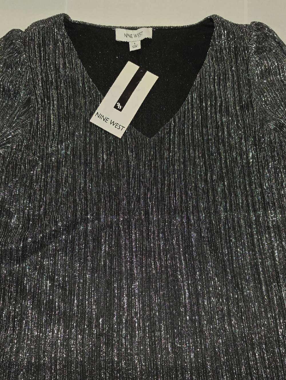 Nine West Metallic Threaded Top